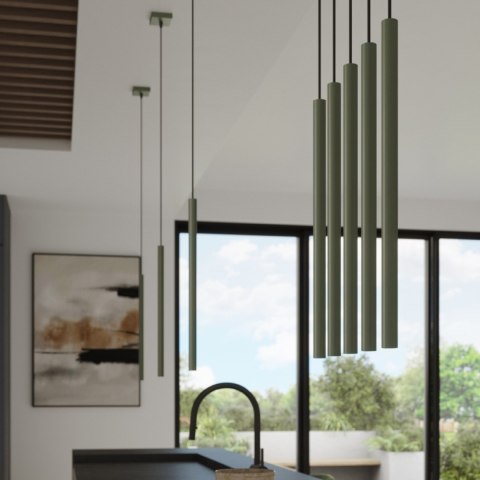 Sollux Lighting Lampa wisząca PASTELO 1 zielona oliwka