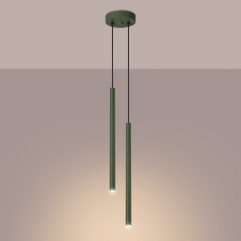 Sollux Lighting Lampa wisząca PASTELO 2 zielona oliwka