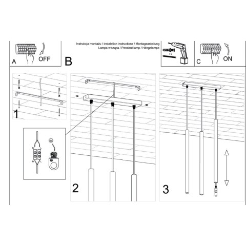 Sollux Lighting Lampa wisząca PASTELO 3 beżowa