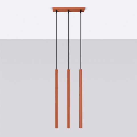 Sollux Lighting Lampa wisząca PASTELO 3 ochra czerwona