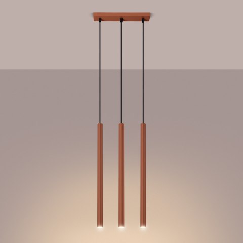 Sollux Lighting Lampa wisząca PASTELO 3 ochra czerwona