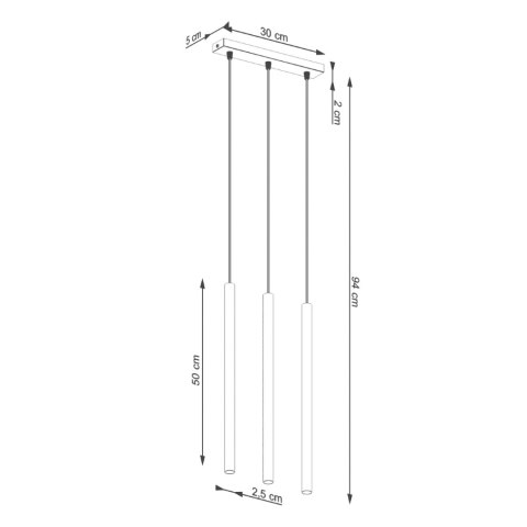 Sollux Lighting Lampa wisząca PASTELO 3 zielona oliwka
