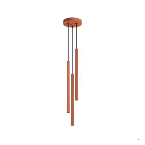 Sollux Lighting Lampa wisząca PASTELO 3P ochra czerwona