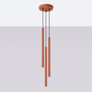 Sollux Lighting Lampa wisząca PASTELO 3P ochra czerwona