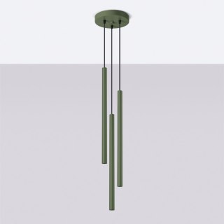 Sollux Lighting Lampa wisząca PASTELO 3P zielona oliwka