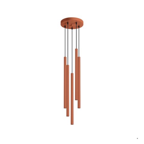 Sollux Lighting Lampa wisząca PASTELO 5P ochra czerwona