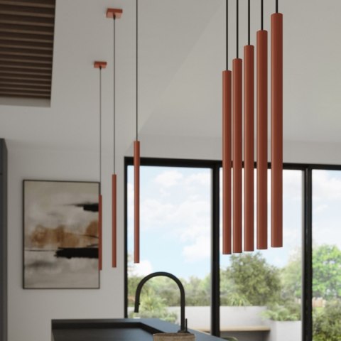 Sollux Lighting Lampa wisząca PASTELO 5P ochra czerwona