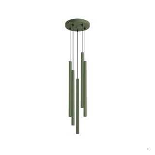 Sollux Lighting Lampa wisząca PASTELO 5P zielona oliwka