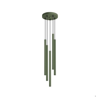 Sollux Lighting Lampa wisząca PASTELO 5P zielona oliwka