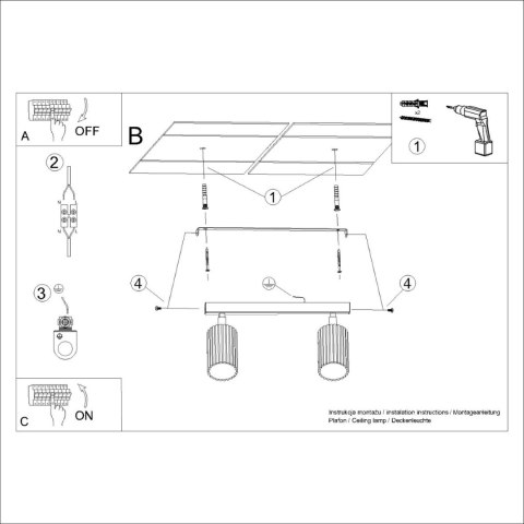 Sollux Lighting Plafon KARBON 2 biały