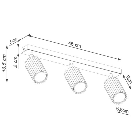 Sollux Lighting Plafon KARBON 3L złoty