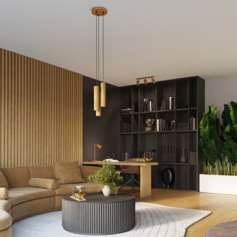 Sollux Lighting Plafon KARBON 3L złoty