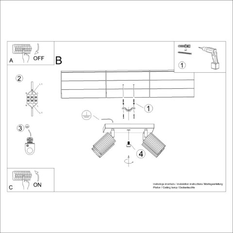 Sollux Lighting Plafon KARBON 4 biały