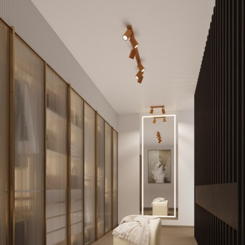 Sollux Lighting Plafon KARBON 4 złoty