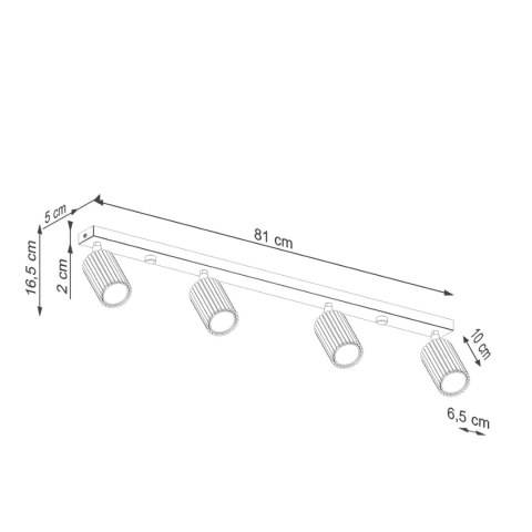 Sollux Lighting Plafon KARBON 4L złoty