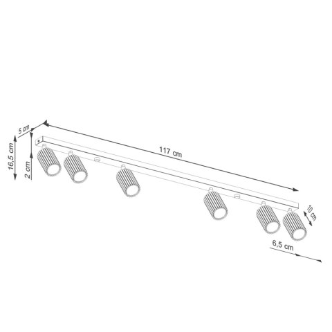 Sollux Lighting Plafon KARBON 6L złoty