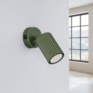 Sollux Lighting Kinkiet KARBON zielony oliwkowy z włącznikiem
