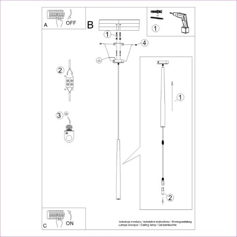 Sollux Lighting Lampa wisząca BLISS 1 czarna