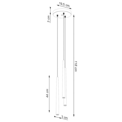 Sollux Lighting Lampa wisząca BLISS 3P czarna