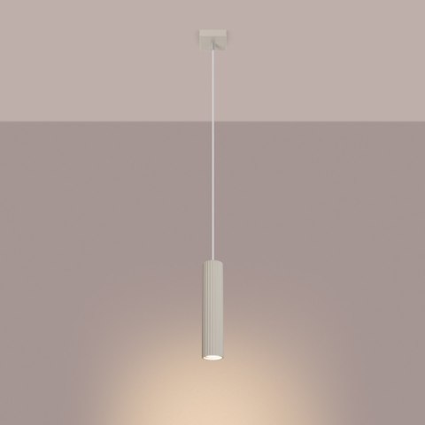 Sollux Lighting Lampa wisząca KARBON 1 beżowy