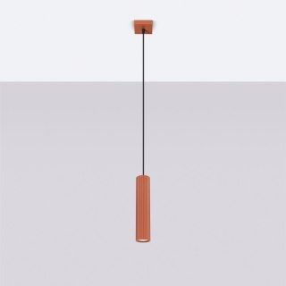 Sollux Lighting Lampa wisząca KARBON 1 ochra czerwona