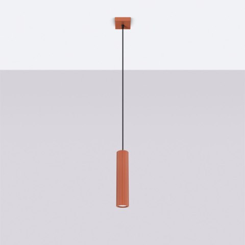 Sollux Lighting Lampa wisząca KARBON 1 ochra czerwona