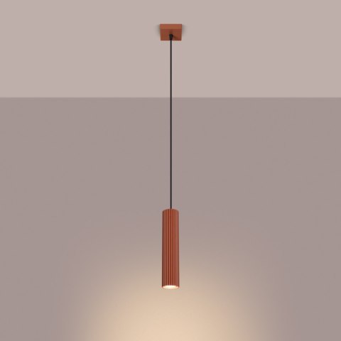 Sollux Lighting Lampa wisząca KARBON 1 ochra czerwona
