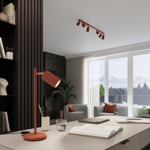Sollux Lighting Lampa wisząca KARBON 1 ochra czerwona
