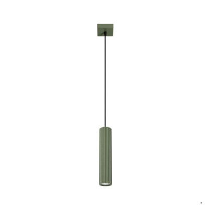 Sollux Lighting Lampa wisząca KARBON 1 zielony oliwkowy