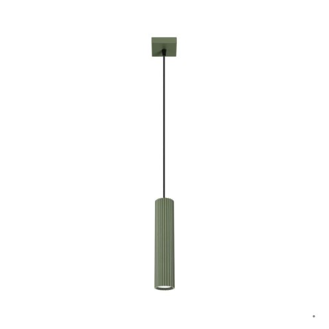 Sollux Lighting Lampa wisząca KARBON 1 zielony oliwkowy