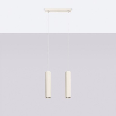 Sollux Lighting Lampa wisząca KARBON 2 beżowy