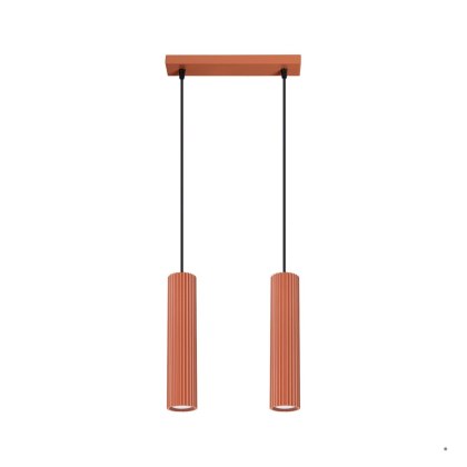 Sollux Lighting Lampa wisząca KARBON 2 ochra czerwona