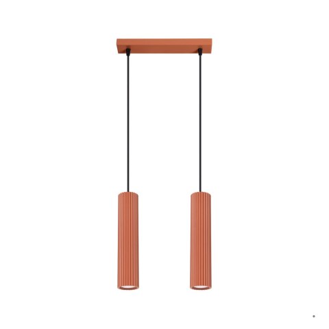 Sollux Lighting Lampa wisząca KARBON 2 ochra czerwona