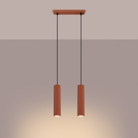 Sollux Lighting Lampa wisząca KARBON 2 ochra czerwona