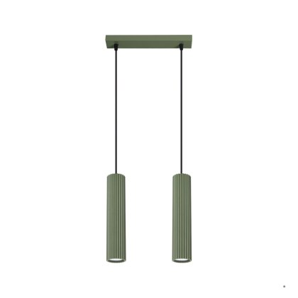 Sollux Lighting Lampa wisząca KARBON 2 zielona oliwka
