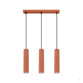 Sollux Lighting Lampa wisząca KARBON 3L ochra czerwona