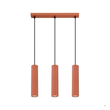 Sollux Lighting Lampa wisząca KARBON 3L ochra czerwona