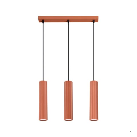 Sollux Lighting Lampa wisząca KARBON 3L ochra czerwona