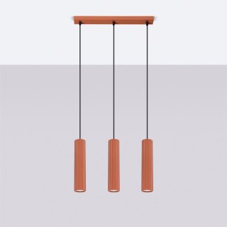 Sollux Lighting Lampa wisząca KARBON 3L ochra czerwona