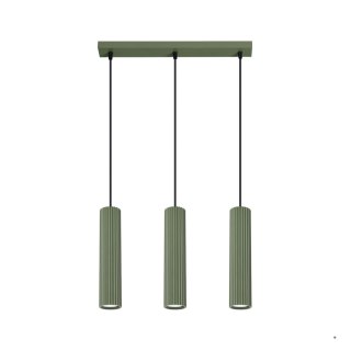 Sollux Lighting Lampa wisząca KARBON 3L zielona oliwka