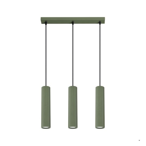 Sollux Lighting Lampa wisząca KARBON 3L zielona oliwka