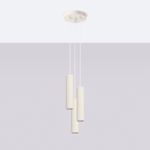 Sollux Lighting Lampa wisząca KARBON 3P beżowy