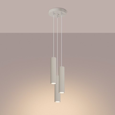 Sollux Lighting Lampa wisząca KARBON 3P beżowy