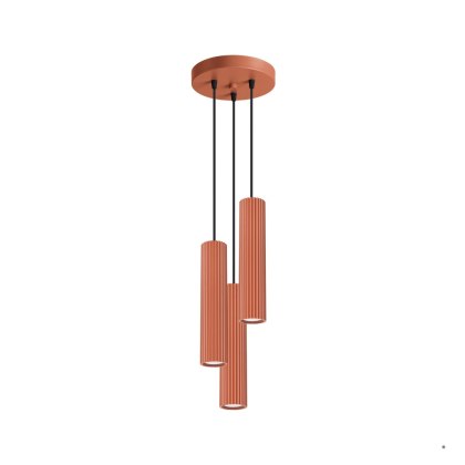 Sollux Lighting Lampa wisząca KARBON 3P ochra czerwona