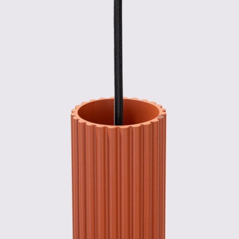 Sollux Lighting Lampa wisząca KARBON 3P ochra czerwona