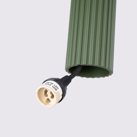 Sollux Lighting Lampa wisząca KARBON 3P zielona oliwka
