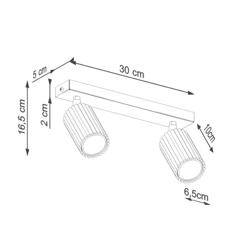 Sollux Lighting Plafon KARBON 2 beżowy