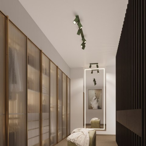 Sollux Lighting Plafon KARBON 2 zielony oliwkowy