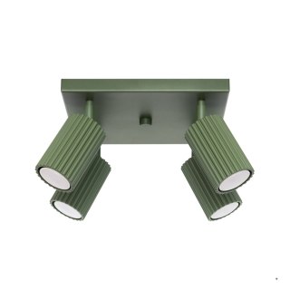 Sollux Lighting Plafon KARBON 4 zielony oliwkowy
