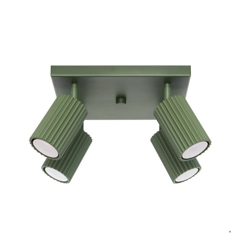 Sollux Lighting Plafon KARBON 4 zielony oliwkowy